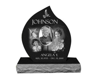 Beautiful and unique Laser Etching headstone and gravestone  24”x36”x6”(Tablet) + 12x46x6 (Base)