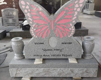 The butterfly shaped headstone