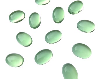 Lote de cabochão oval de quartzo ametista verde: pedra preciosa solta de grau AAA