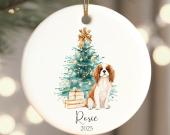 Addobbo natalizio personalizzato Cavalier King Charles Spaniel: ricordo personalizzato del Cavalier Blenheim 2025, elegante decorazione natalizia Blenheim CKCS