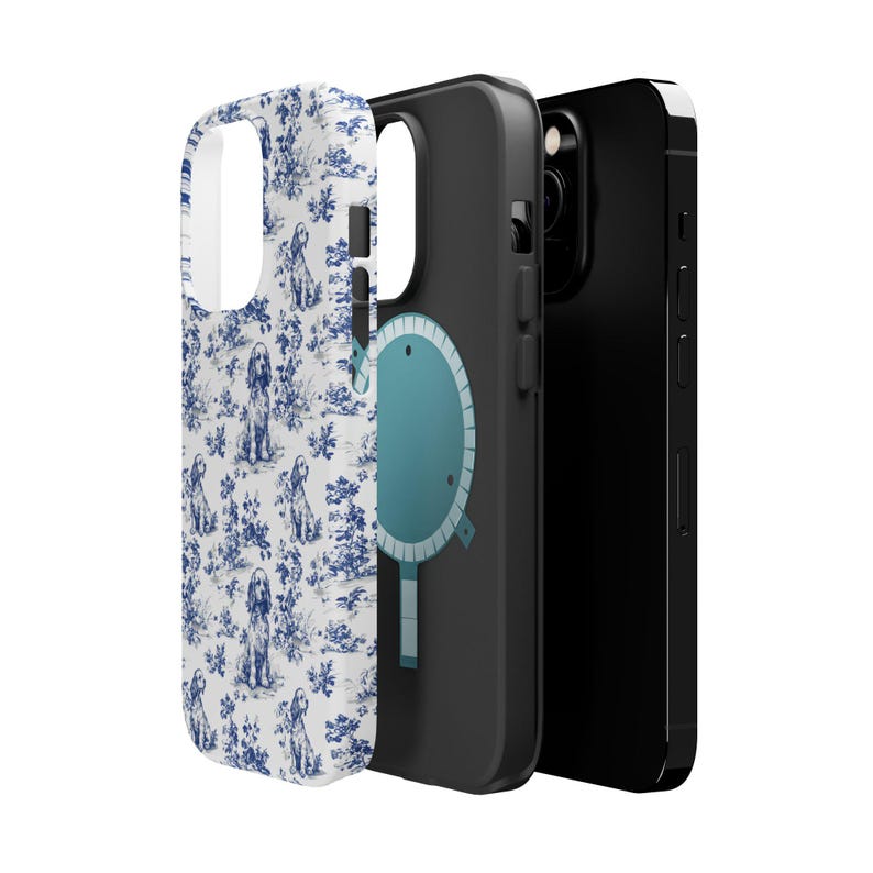 Cocker Spaniel French Toile MagSafe Tough Phone Case for iPhone 17, 16, 15, 14 Pro Max Case Protective Magnetic Tough Cases, Spaniel Lovers image 6