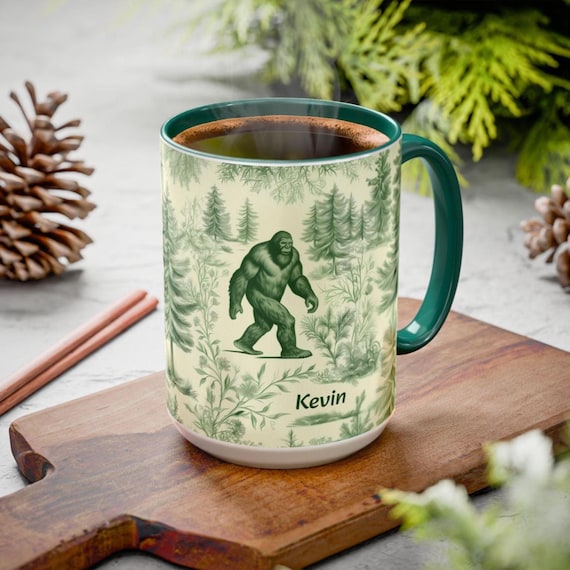 Personalized Bigfoot Mug Custom Vintage Forest Toile Coffee Cup Gift for  Sasquatch Cryptid Lovers Funny PNW Drinkware Green French Toile Mug - Etsy