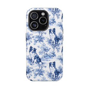 Border Collie MagSafe Blå Toile Tough Mobilskal iPhone 17, 16, 15, 14 Pro Max Skal, Magnetiskt Tough Mobilskal Border Collie Hundälskare Gåva bild 9