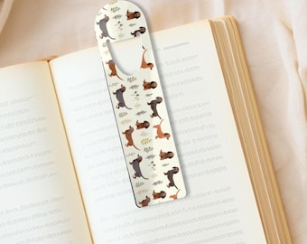 Aluminum Bookmark Dachshund Botanical Readers Gift, Cute Doxie Lover Reader Gift, Bookworm Gift for Sausage Dog Owner, Dog Stocking Stuffer