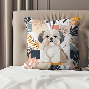 Almohada Shih Tzu - Cojín incluye inserto, regalo para mamá Shih Tzu, linda almohada Shih Tzu para decoración de niñas y bebés, almohada de acento de sala de estar Boho