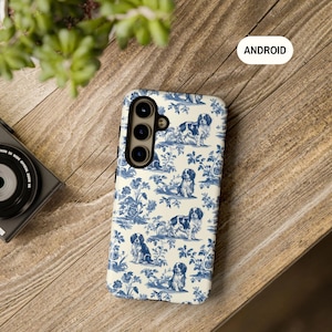 Cavalier King Charles Spaniel Toile stoere telefoonhoesjes voor Android Samsung Galaxy en Google Pixel, beschermende telefoonhoes Cavalier Dog Lovers