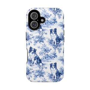 Border Collie MagSafe Blå Toile Tough Mobilskal iPhone 17, 16, 15, 14 Pro Max Skal, Magnetiskt Tough Mobilskal Border Collie Hundälskare Gåva bild 8