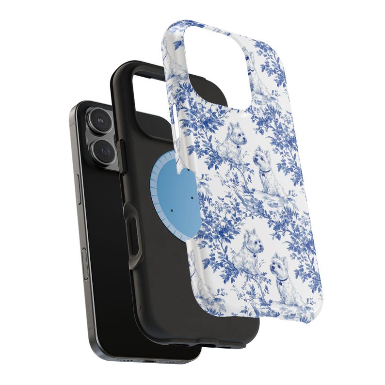 Westie Chinoiserie MagSafe Tough Phone Case iPhone 17, 16, 15, 14 Pro Max Case, West Highland Terrier Dog Lovers Magnetic Tough Phonecase image 6
