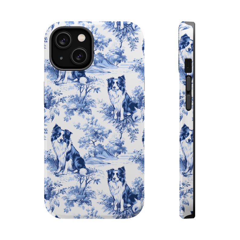 Border Collie MagSafe Blå Toile Tough Mobilskal iPhone 17, 16, 15, 14 Pro Max Skal, Magnetiskt Tough Mobilskal Border Collie Hundälskare Gåva bild 10