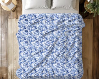 シーズー ブルー フレンチ トワル ブランケット、シーズー愛好家のため