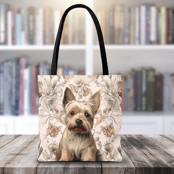 Yorkshire Terrier Floral Tote Bag - Everyday Bag for Books & Shopping, Cute Yorkie Gift, Eco Friendly Carryall, Reusable Tote Bag for Her