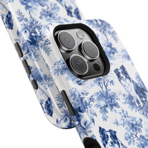 Border Collie MagSafe Blå Toile Tough Mobilskal iPhone 17, 16, 15, 14 Pro Max Skal, Magnetiskt Tough Mobilskal Border Collie Hundälskare Gåva bild 3