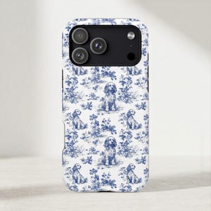 Cocker Spaniel French Toile MagSafe Tough Phone Case for iPhone 17, 16, 15, 14 Pro Max Case Protective Magnetic Tough Cases, Spaniel Lovers image 2