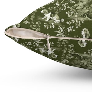 Beagle French Toile Pillow - Beagle Green Toile Cushion Dog Pillow INCLUDES INSERT, Decorative Pillow Cushion Farmhouse Decor Dog Mom Pillow image 6