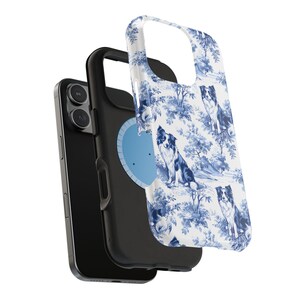 Border Collie MagSafe Blå Toile Tough Mobilskal iPhone 17, 16, 15, 14 Pro Max Skal, Magnetiskt Tough Mobilskal Border Collie Hundälskare Gåva bild 5