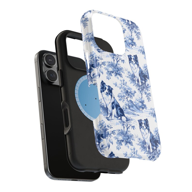 Border Collie MagSafe Blå Toile Tough Mobilskal iPhone 17, 16, 15, 14 Pro Max Skal, Magnetiskt Tough Mobilskal Border Collie Hundälskare Gåva bild 5