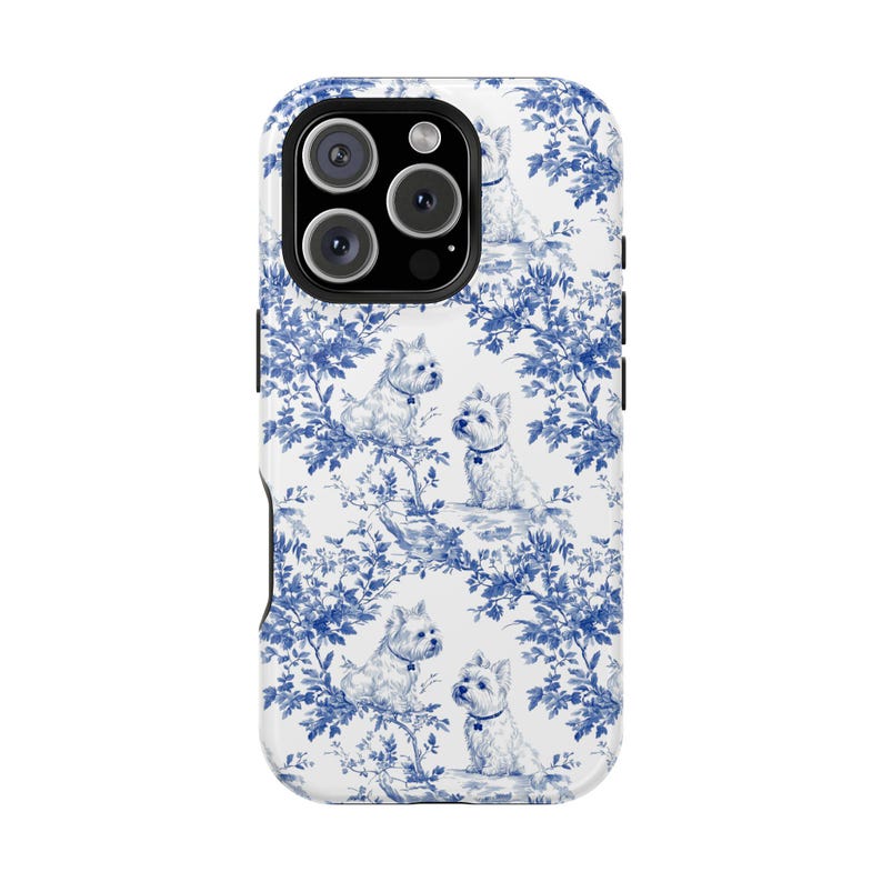 Westie Chinoiserie MagSafe Tough Phone Case iPhone 17, 16, 15, 14 Pro Max Case, West Highland Terrier Dog Lovers Magnetic Tough Phonecase image 9