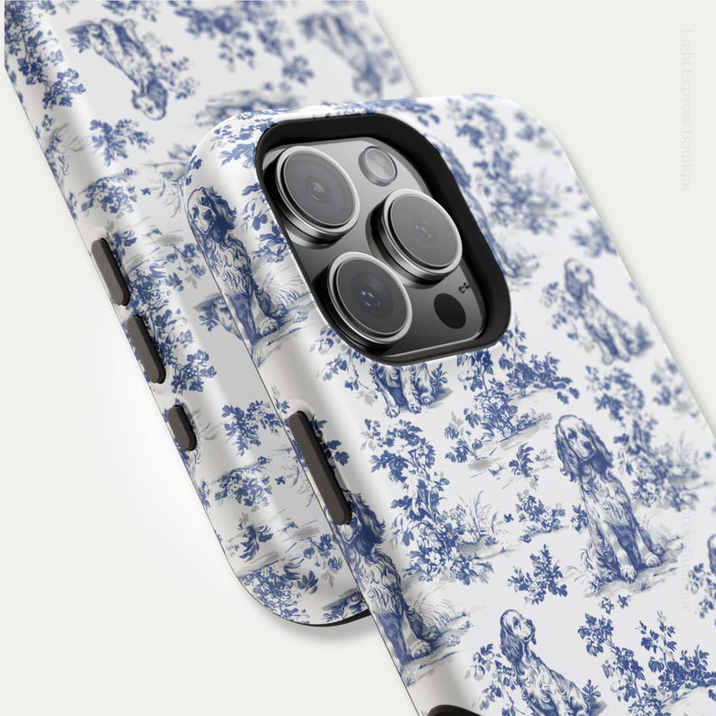 Cocker Spaniel French Toile MagSafe Tough Phone Case for iPhone 17, 16, 15, 14 Pro Max Case Protective Magnetic Tough Cases, Spaniel Lovers image 8