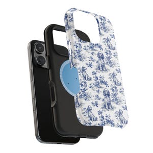 Cocker Spaniel French Toile MagSafe Tough Phone Case for iPhone 17, 16, 15, 14 Pro Max Case Protective Magnetic Tough Cases, Spaniel Lovers image 5