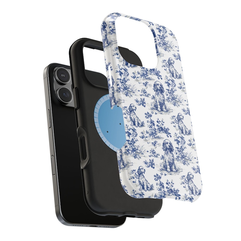 Cocker Spaniel French Toile MagSafe Tough Phone Case for iPhone 17, 16, 15, 14 Pro Max Case Protective Magnetic Tough Cases, Spaniel Lovers image 5