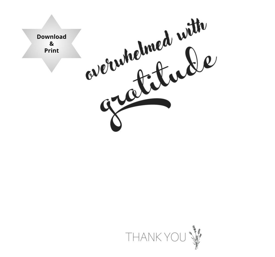 Thank You Card Printable Thank You Card Digital Thank You Etsy