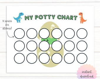 Dinosaur Potty Training Chart: Boy's Reward System (PDF & JPEG Digital Download)