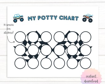 Monster Truck Potty Training Chart: Reward System (PDF & JPEG Digital Download)