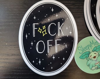 F*ck Off Star Oval Sticker