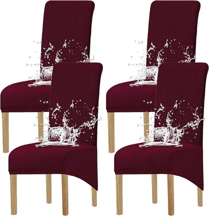 KELUINA Stretchy Waterproof Jacquard Chair Covers, Spandex With Elastic Band Chaircover, Large