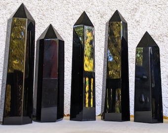 Black Obsidian Crystal Towers | Metaphysical | Protection