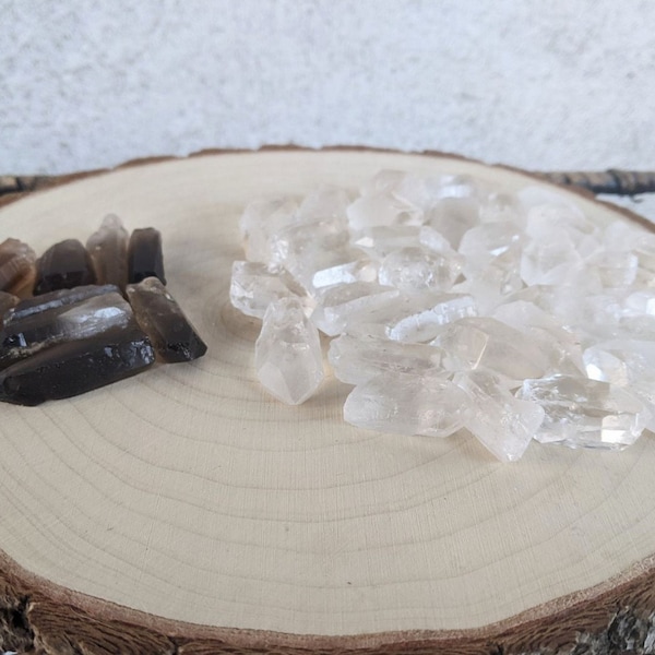 Clear+Smokey Quartz Points | XS-L | Raw Points | Metaphysical