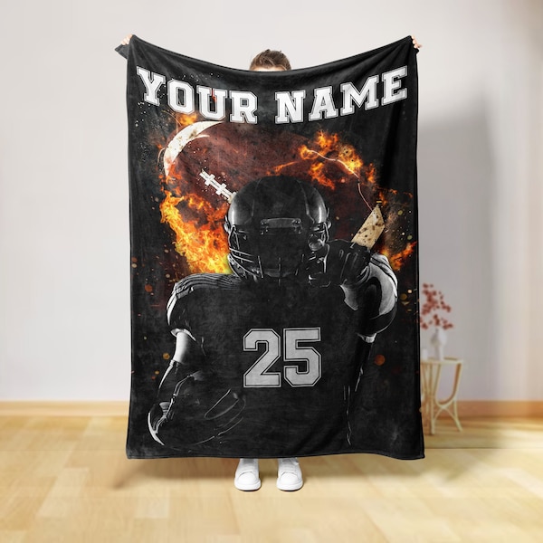 Rgubvui Ctom Football Blankets Personalized Name