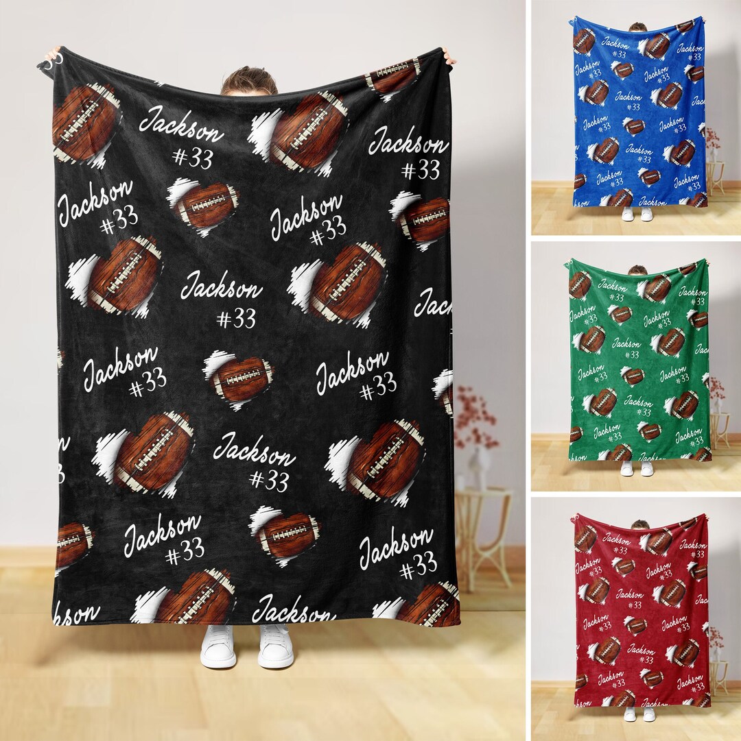 Personalized Football Blanket Football Player Blanket Custom Etsy