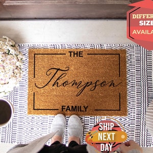 Family Name Doormat, Personalized Gift, Family Name Door Mat, Custom Welcome Door Mat with Family Name, Last Name Doormat, Welcome Mat