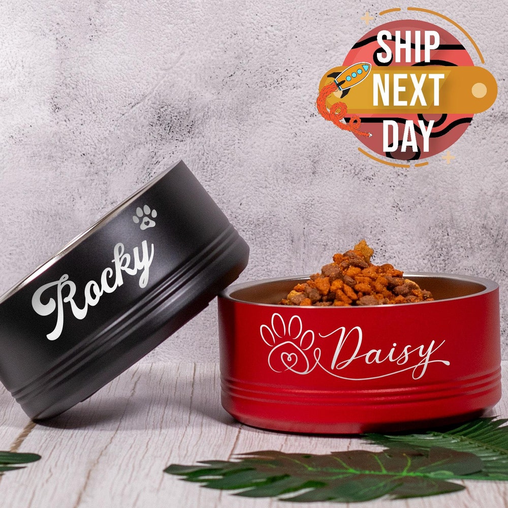 Pet Gifts Personalized Pet Bowl, Personalized Dog Bowl, Custom Dog Bowl, Personalized Pet Gift, Small-Large Bowls For Pet, Stainless Steel Pet Bowl Christmas Gift Gifts For Day Peckshirt