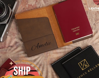 Custom Passport Holder, Engraved Passport Cover, Travel Gift, Personalized Leather Passport Holder, Passport Cover, Monogram Passport Holder