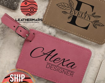 Luggage Tags Personalized, Engraved Travel Bag, Bridesmaid, Suitcase tag, Backpack tag, Engraved Luggage Tag, Leather Luggage Tags