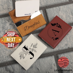 Tarjetero, Tarjetero de cuero, Grabado personalizado, Tarjetero personalizado, Tarjetero de presentación, Regalo corporativo