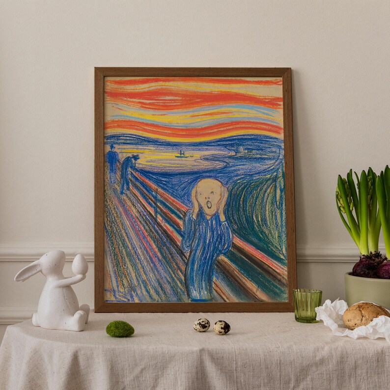 The Scream Painting Frame, Edvard Munch Art Poster, Iconic Artwork ...
