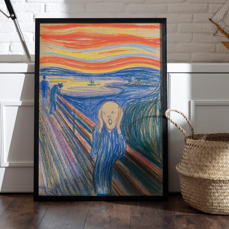 The Scream Painting Frame, Edvard Munch Art Poster, Iconic Artwork ...