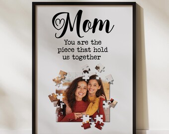 Puzzle Art Photo Frame, Puzzle Design Art Print, Family Picture Frame, Colorful Prints, Custom Framed Art, Gift for Family, Unique Gift