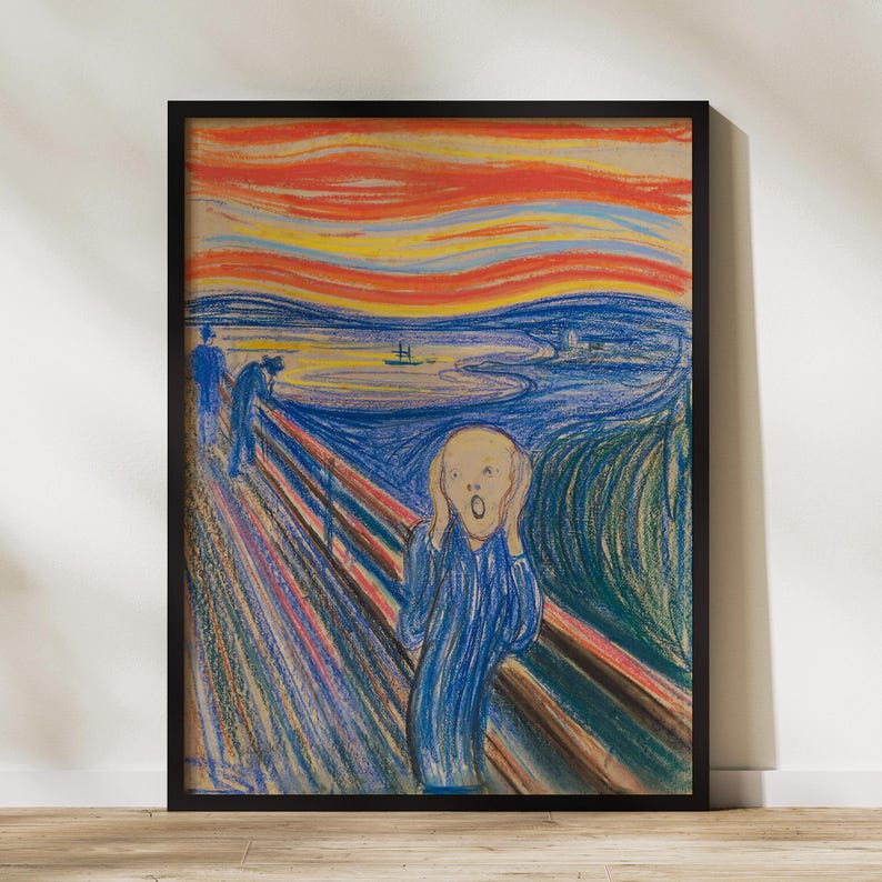 The Scream Painting Frame, Edvard Munch Art Poster, Iconic Artwork ...