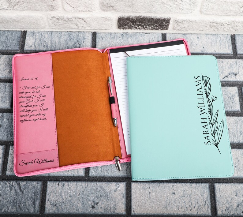 Personalized Portfolio With Notepad, Leather Journal, Personalized