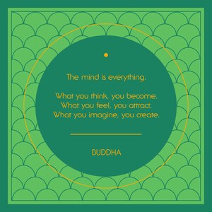 the mind is everything - Buddhist wisdom for a happier life - odd seed - home decor minimalist Buddhism wall art