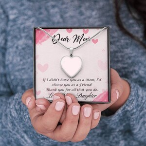 Personalized Heart-Shaped Photo Necklace Custom Engraving - Ideal Mother&#39;s Day Gift For Mom From Daughter - Customizable Keepsake Jewelry