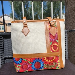 Leather Embroidered  Bag