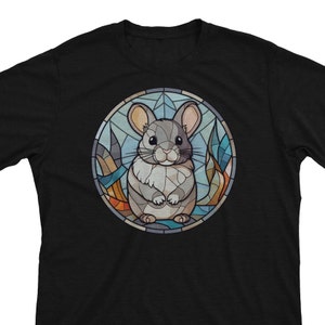 Chinchilla Stained Glass - T-Shirt | Unique Cute Chinchilla Gift Idea for Chin Owner Animal Pet Lovers