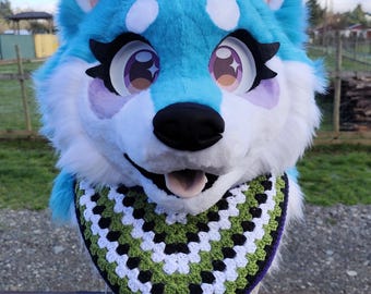 Beetlejuice Themed Fursuit Bandana