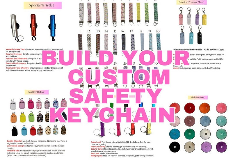 Custom Personalized Safety Keychain, Premium Tools, Utility Keychain