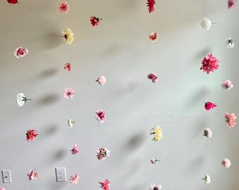 Guirnalda de flores colgante personalizada: decoración floral de pared, fondo (cuerdas de 2,13 m)